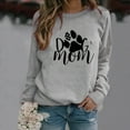 thumbnail image 3 of TIHLMK Sweatshirt Hoodies Women Casual Long Sleeve Dog Paw Printing O-Neck Tops Shirt Blouse Pullover Gray, 3 of 3
