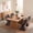 4 Piece/Dark Brown, variant on OMNIBERG 360° Swivel Dining Chair Faux Leather Set of 2, Modern Accent Chair Vanity Chair Side Chair Desk Chair with Stable Conical Base for Dining Room Living Room Desk, White