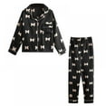 thumbnail image 2 of Esho Big Boys Girls Pajamas Sets, Kids Satin Silk Sleepwear Set, Little Gilrs Boys Cute Printed Pajamas Sets, Children Button Down Tops+Sleep Pants, 5-12 Years, 2 of 8