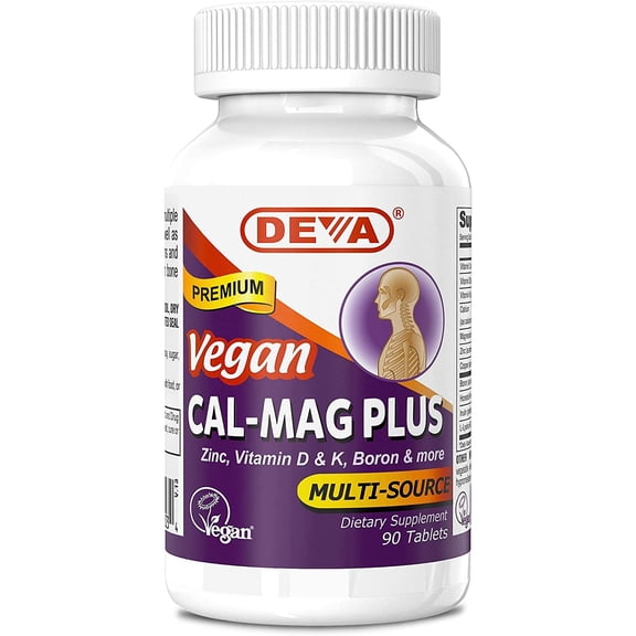 Deva Vegan Vitamins Calcium, Magnesium Plus 90 Tablets