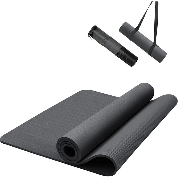 nuveti TPE Large Yoga Mat Non-Slip Exercise Fitness Mat with Carry