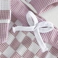 thumbnail image 4 of YDFCWXW Toddler Baby Girl Fall Spring Outfit Checker Patchwork Long Sleeve Sweatshirt Elastic Waist Pants Newborn Clothes Set (Purple, 2-3 Years), 4 of 8