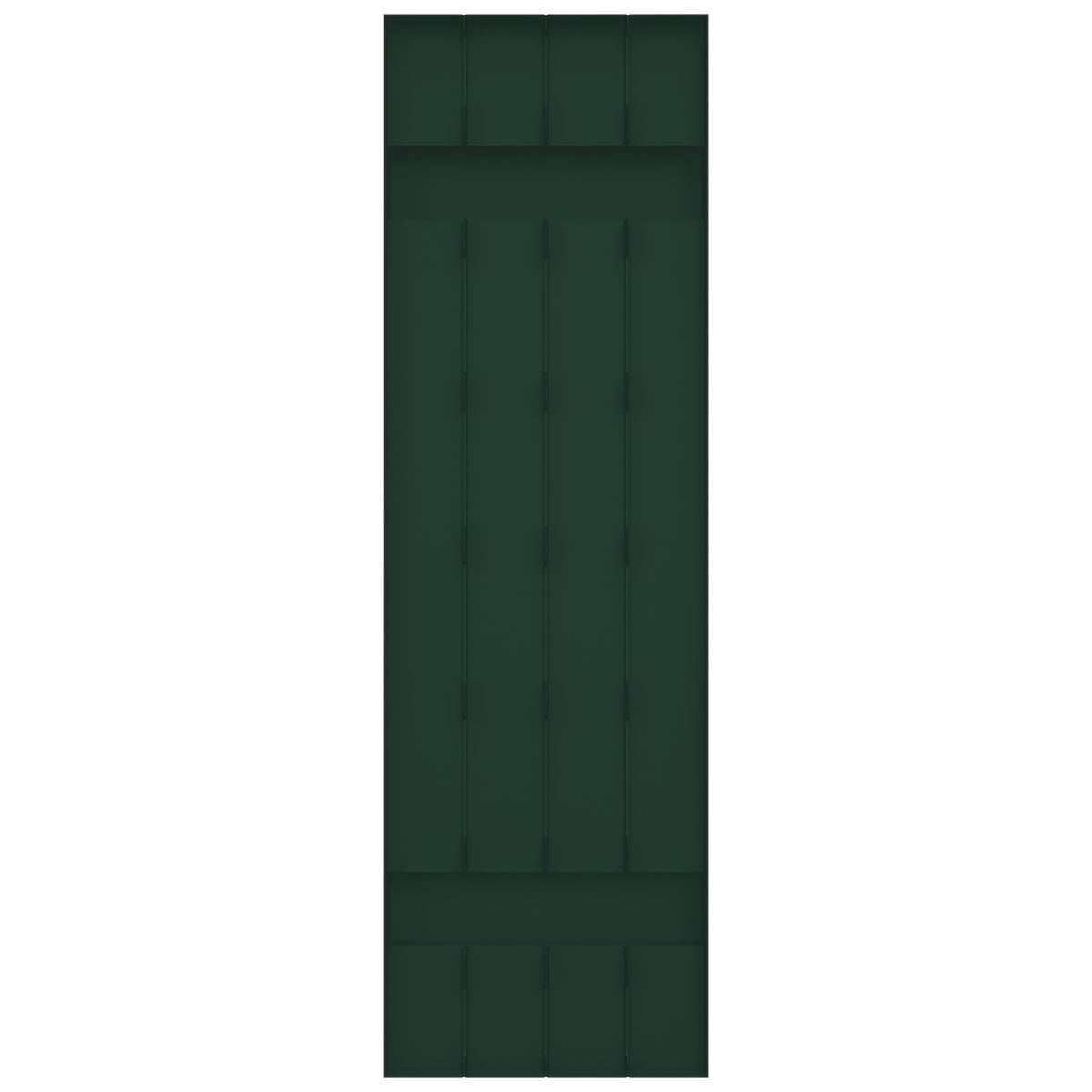 14"W x 51"H Mid-America Vinyl, Standard Size Four Board Joined Shutters, w/Installation Shutter-Lok's & Matching Screws, 122 - Midnight Green