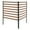 Brown, variant on Black Modern Floor-Mounted AC Fence, Steel Pipe & Plastic-wood. High-Temp Baked Paint, 4 Stakes. Stable Slat Design, Protects AC from Weather. Hides Trash Cans, Enhances Privacy.