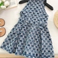 thumbnail image 6 of LYMAYTER 2-8Y Girls' Lightweight Denim Jumper - Sleeveless Plaid Skirt Summer Collar Style‌, 6 of 8