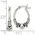 thumbnail image 4 of Sterling Silver Antiqued Hoop Earrings (21.06 X 14.45) Made In India qe14194, 4 of 5