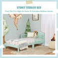 thumbnail image 6 of Dream On Me Sydney Kid's Twin Wooden Toddler Bed with Safety Rails, Mint Green, 6 of 14