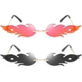 thumbnail image 2 of HAHDAXIA Lunettes de Soleil Polygone Flamme pour Femmes Sans Monture Fête Colorées Punk Lunettes Cosplay Lunettes Hommes, 2 of 7