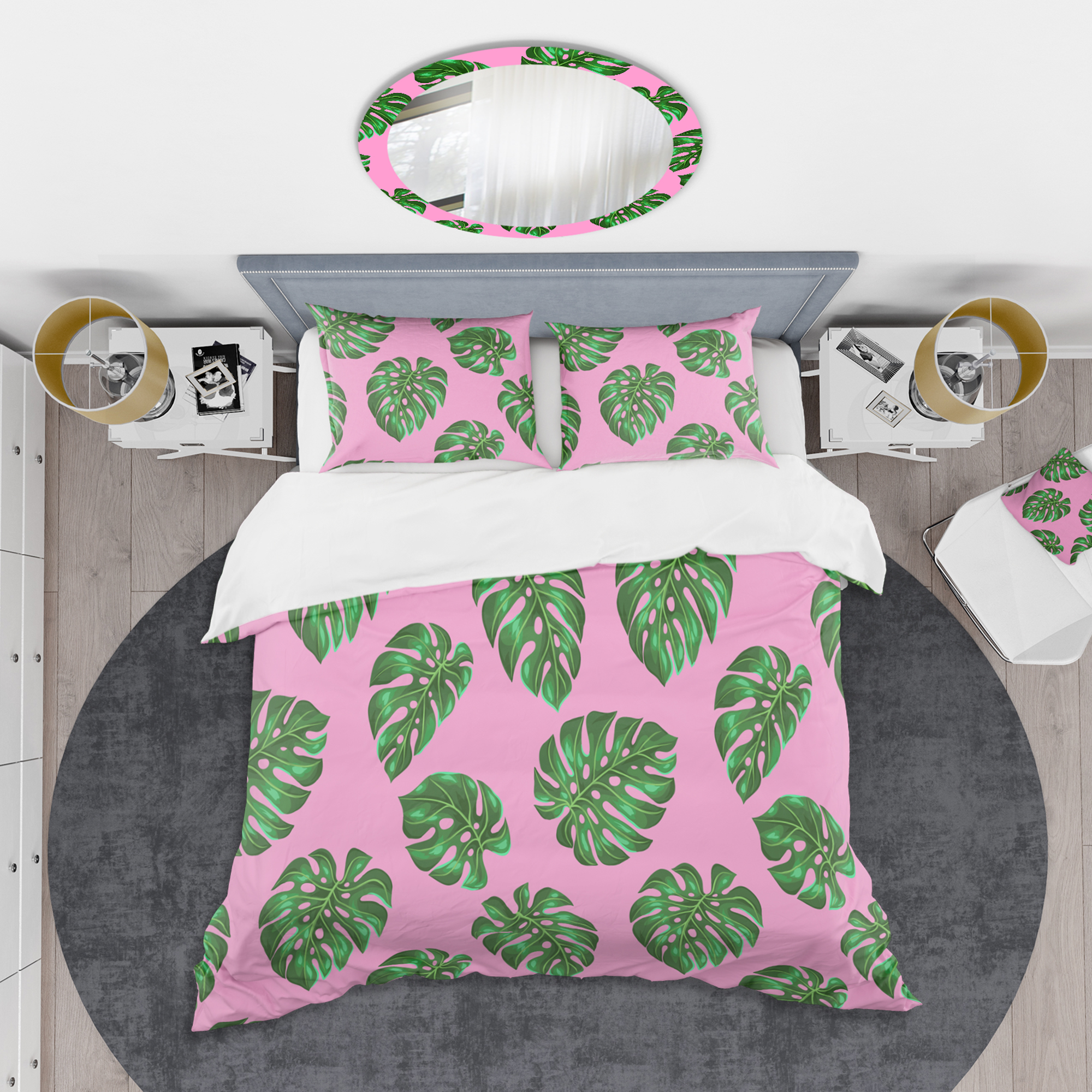 Designart 'Tropical Palm Leaves III' Mid-Century Modern Duvet Cover Set