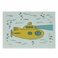 thumbnail image 1 of Yellow Submarine Cutting Board, Ocean Nautical Adventure Underwater Bubbles Porthole Cartoon, Decorative Tempered Glass Cutting and Serving Board, Small Size, White Yellow Blue, by Ambesonne, 1 of 1