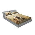 thumbnail image 2 of Ambesonne Vintage Fitted Sheet & Pillow Sham Set, Narrow Cobble Street, Queen, Cream, 2 of 2