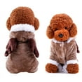 thumbnail image 2 of Cute Pet Dog Christmas Elk Costume Puppy Hoodie Coat Clothes For Dogs Cats Soft Coral Velvet Fleece Apparel, 2 of 11