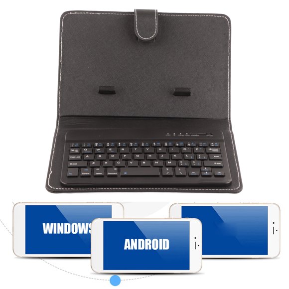 Universal 2-in-1 Phone Keyboard Flip Case, Portable Keyboard Flip Case Cover With Premium PU Leather Stand For IOS/ Phones
