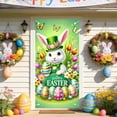 thumbnail image 1 of weibbin Easter Bunny Door Banner with Eggs - 35x71 Inch Vertical Polyester Flag for Front Door, Spring Party Backdrop, Style D, 1 of 6