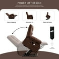 thumbnail image 5 of JONPONY Power Lift Recliner Chair for Elderly with Heat and Massage, Lay Flat Assist Recliner with Side Pocket for Living Room，Brown, 5 of 13