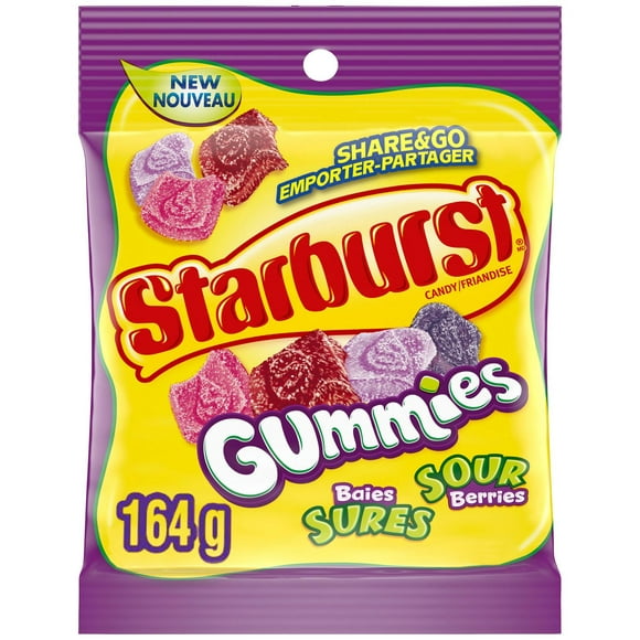 STARBURST, Sour Berries Gummy Candy, Sharing Bag, 164g_en