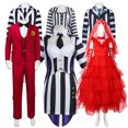 thumbnail image 2 of El gran mago del inframundo 2 coswear Beetle Juice 2 Michael Keaton traje de rayas blancas y negras cosplay de Halloween, 2 of 5