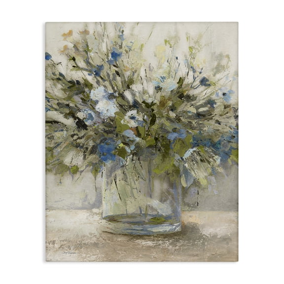 Stupell Industries Glass Vase Botanics Plants & Flowers Painting Wrapped Canvas Art Print Wall Art, 16 x 20