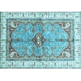thumbnail image 1 of Ahgly Company Indoor Rectangle Geometric Light Blue Traditional Area Rugs, 3' x 5', 1 of 4