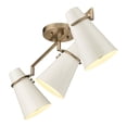 thumbnail image 4 of Golden Lighting Reeva 3-light Semi-Flush Mount in Modern Brass and Glossy Ecru shade, 4 of 10