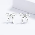 thumbnail image 3 of ZSPERKLA Silver Bow Stud Earrings for Women Simple Trendy Bow Earrings Jewelry Gifts, 3 of 4