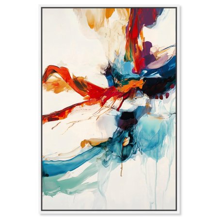Art Remedy Vibrant Abstracts Canvas 24 x 36 White Frame Vibrant Palette I