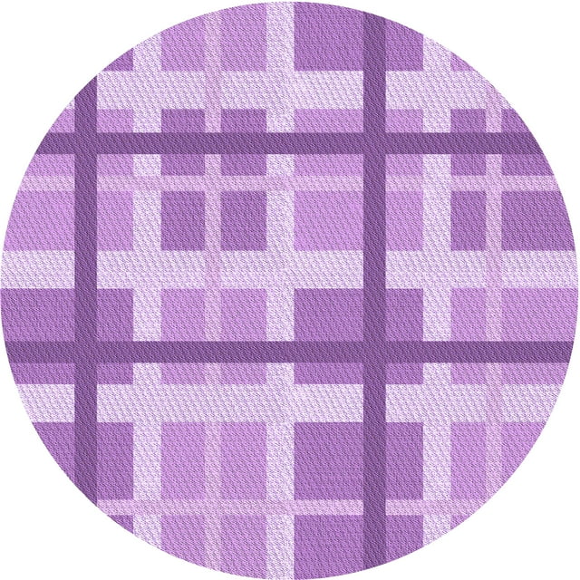 Ahgly Company Tapis d'Intérieur Rond Lavable en Machine Transitionnel Violet, 8 Pieds Rond