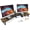 Rustic Brown-Adjustable Angle, variant on Dual-Monitor Stand for Desk - Large Adjustable Length and Angle Riser for 2 Monitors, Double Computer Desktop Organizer, Shelf for TV, Laptop, Printer