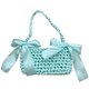 thumbnail image 1 of Bolso de mano para mujer con hebilla magnética bolso de punto de ganchillo con nudo de lazo para la fecha de compras, 1 of 6