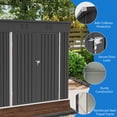 thumbnail image 4 of ENYOPRO 6' x 4' Outdoor Storage Shed, Gray Galvanized Metal Garden Tool Shed with Lockable Double Doors, Sloped Roof & Vent for Bike, Lawn Mower & Garden Tools, 4 of 7
