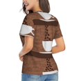 thumbnail image 2 of Goofa Coffee Cafe Cup Pattern Women's Slim-Fit Short-Sleeve V-Neck T-Shirt,Classic-Fit Short-Sleeve V-Neck T-Shirt-X-Large, 2 of 5