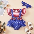 thumbnail image 2 of CAUYDY Toddler Baby Girls 4th of July Outfit American Flag Top Set Newborn Clothes 6-24 Months 2T 3T 4T (Sizes 6-9 Months,Red), 2 of 8
