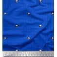 thumbnail image 1 of Soimoi Blue Rayon Fabric Spaceship & Star Dots Print Fabric by the Yard 56 Inch Wide, 1 of 3
