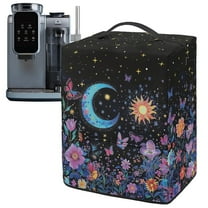 ZIATUBLES Butterfly Moon Star Floral Print Ice Cream Maker Machine Dust Cover with Front Pockets, Open Bottom Design for Easy Slip-On Use, Stain Resistant Polyester Kitchen Appliance Decor