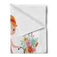 thumbnail image 2 of Flower Soft Flannel Fleece Throw Blanket, Happy Little Girl with Bunch of Flowers Riding a Bike Cheerful Childhood Activity, Cozy Plush for Indoor and Outdoor Use, 50" x 60", Multicolor, by Ambesonne, 2 of 5
