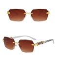 thumbnail image 3 of Womens Mens Sunglasses Rimless Sunglasses Gradient Color UV Protection Sunnies Shades Sunglasses Unisex Orange, 3 of 4
