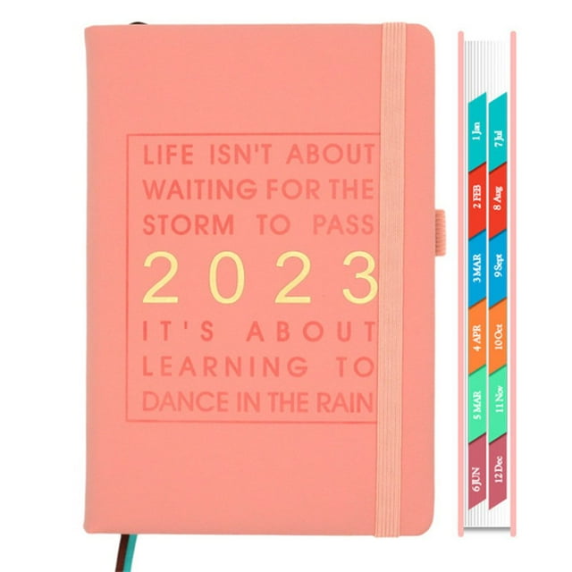 January to December 2023 Planner School Spiral Planner Notebook with Tabs Bookmark Notes Pocket Pink