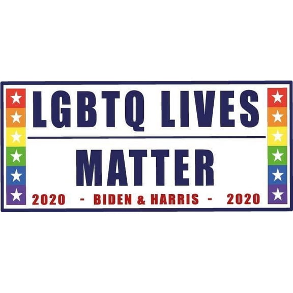 LGBTQ Lives Matter Campaign Sign Vinyl Sticker Car Window Bumper Decals for Trucks Vans Laptop Wall Window - Removable Waterproof/Round Peel and Stick Graphic Designs Decorations Size (5x10 inch)