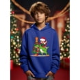 thumbnail image 6 of Mikrdoo Big Boys Tops Cartoon Santa Riding Dinosaur Print Long Sleeve Casual Pullover Hoodies For Christmas Outdoor, 6 of 8