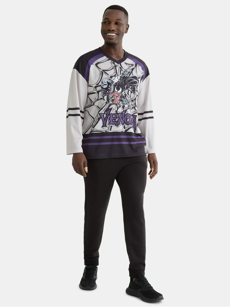 Marvel Venom Men's & Big Men's Graphic Hockey Jersey with Long
