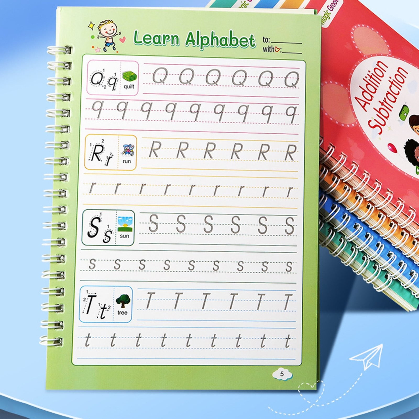 Clearance Notebook under $10,Reusable Grooved Handwriting Workbooks Copybook Writing Copy Books To Help Improve Their Handwriting Ink Age 3 8 ​Calligraphy For s 10ml