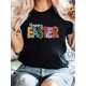 thumbnail image 1 of Happy Easter Print T-Shirt, Casual Crew Neck Short Sleeve Comfort Tee Top For Spring & Summer, Women's Clothing Tee For Adult, Men, Women, Teen, Teenager, Adolescent, Youth., 1 of 6