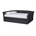 thumbnail image 1 of Baxton Studio Delora Queen Size Dark Grey Lit de Repos Rembourré avec Gigogne, 1 of 11