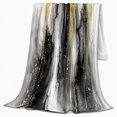 thumbnail image 2 of Abstract Black Gold Marble autumn celebration, Festive autumn celebration Scene, Warm Flannel Blanket for Living Room and Reading Nook, Art Lovers autumn celebration Gift, Festive Home Decor, 2 of 9