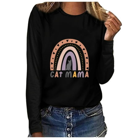 

QYZEU Fitted Maternity Tops for Women Solid Womens Shirts Long Sweatshirt Sleeve Fashion Shirts O-Neck Top Women S Blouse Printed Pullover Women S Blouse
