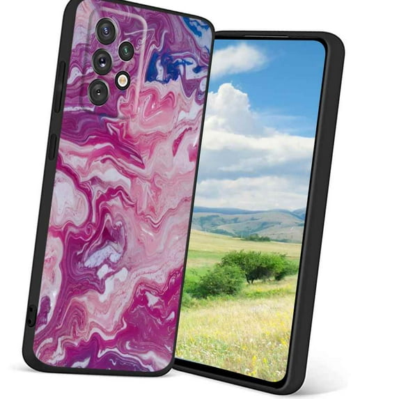 Compatible with Samsung Galaxy A32 5G Phone Case, Pink-Marble-5 Case Men Women, Flexible Silicone Shockproof Case for Samsung Galaxy A32 5G