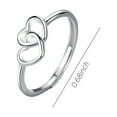 thumbnail image 2 of Fiaya Women Interlocking Double Heart Ring, 1pc Adjustable Love Heart Knot Stackable Rings, Dainty Fashion Jewelry for Women Holiday Party Gift, 2 of 6