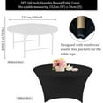 thumbnail image 2 of 4 Pack 5FT Round Spandex Tablecloth 60 Inch Black Stretchable Table Cover Washable and Wrinkle Resistant Table Cloth, Fitted Round Table for Wedding, Banquet, Birthday, Party, Restaurant (Black), 2 of 7
