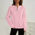 thumbnail image 6 of Futezty Women's Casual 1/4 Zip Sweatshirt Long Sleeve Zipper Solid Color Textured Pullover Fall Loose Shirts Tops, 6 of 9