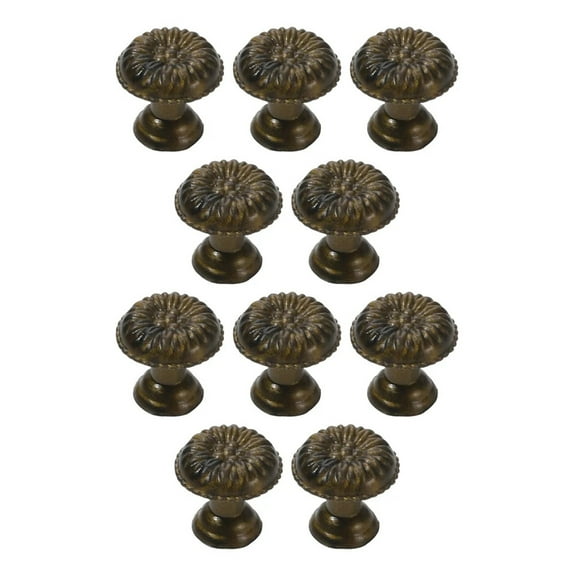 10pcs Mushroom Round Knob W/screw Antique Bronze 1-Hole Pull Handle Decor Cabinet Drawer Wood Box Furniture